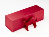 Single Bottle Red Luxury Gift box, No magnets, Choice of ribbon (Pack of 12)